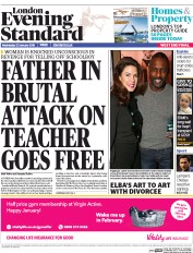 London Evening Standard (UK) Newspaper Front Page for 21 January 2016