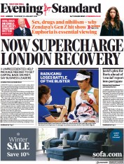 London Evening Standard front page for 21 January 2022