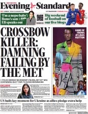 London Evening Standard (UK) Newspaper Front Page for 21 January 2023
