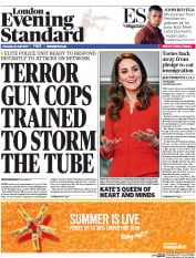 London Evening Standard (UK) Newspaper Front Page for 21 April 2017