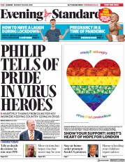 London Evening Standard (UK) Newspaper Front Page for 21 April 2020