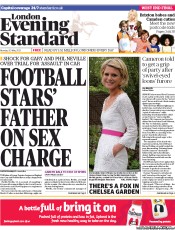 London Evening Standard Newspaper Front Page (UK) for 21 May 2013