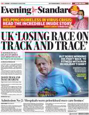 London Evening Standard (UK) Newspaper Front Page for 21 May 2020