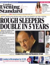 London Evening Standard (UK) Newspaper Front Page for 21 June 2013