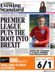 London Evening Standard (UK) Newspaper Front Page for 21 June 2016