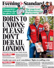 London Evening Standard (UK) Newspaper Front Page for 21 June 2022