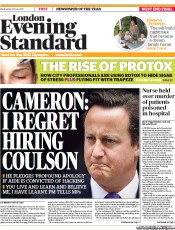 London Evening Standard (UK) Newspaper Front Page for 21 July 2011