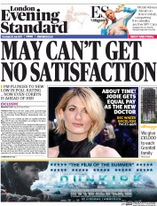 London Evening Standard (UK) Newspaper Front Page for 21 July 2017