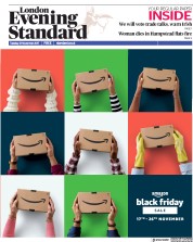 London Evening Standard (UK) Newspaper Front Page for 22 November 2017