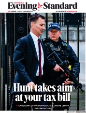 London Evening Standard front page for 22 November 2023