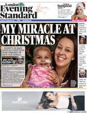 London Evening Standard (UK) Newspaper Front Page for 22 December 2015