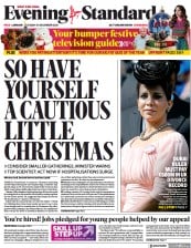 London Evening Standard (UK) Newspaper Front Page for 22 December 2021