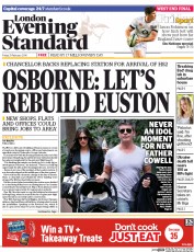 London Evening Standard (UK) Newspaper Front Page for 22 February 2014