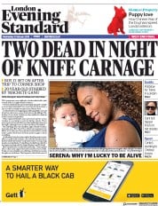 London Evening Standard (UK) Newspaper Front Page for 22 February 2018