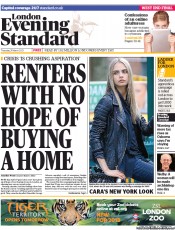 London Evening Standard (UK) Newspaper Front Page for 22 March 2013