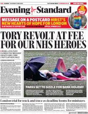 London Evening Standard (UK) Newspaper Front Page for 22 May 2020