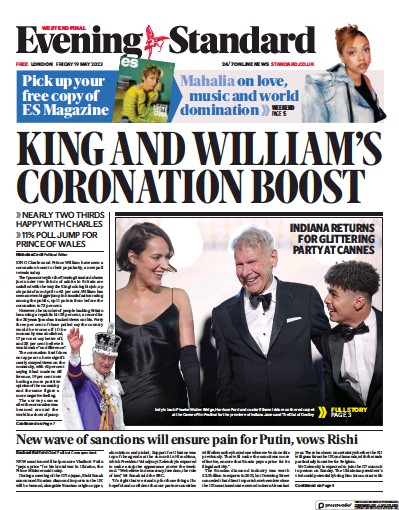 London Evening Standard Newspaper Front Page (UK) for 22 May 2023