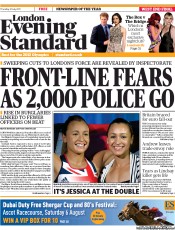 London Evening Standard (UK) Newspaper Front Page for 22 July 2011