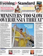 London Evening Standard (UK) Newspaper Front Page for 22 July 2020