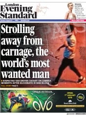 London Evening Standard (UK) Newspaper Front Page for 22 August 2017