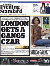 London Evening Standard Newspaper Front Page (UK) for 23 October 2013