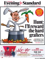London Evening Standard front page for 23 November 2023