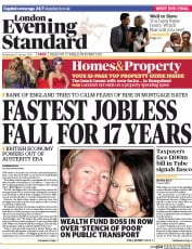 London Evening Standard (UK) Newspaper Front Page for 23 January 2014