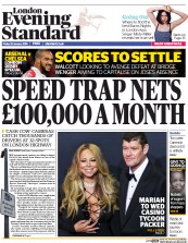 London Evening Standard (UK) Newspaper Front Page for 23 January 2016