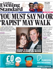 London Evening Standard (UK) Newspaper Front Page for 23 January 2018