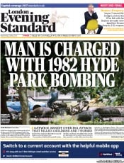 London Evening Standard (UK) Newspaper Front Page for 23 May 2013