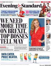 London Evening Standard (UK) Newspaper Front Page for 23 June 2018