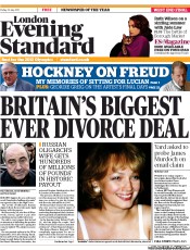 London Evening Standard (UK) Newspaper Front Page for 23 July 2011