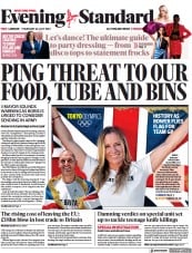 London Evening Standard (UK) Newspaper Front Page for 23 July 2021