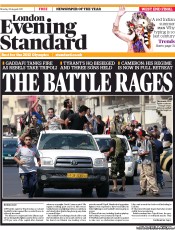 London Evening Standard (UK) Newspaper Front Page for 23 August 2011