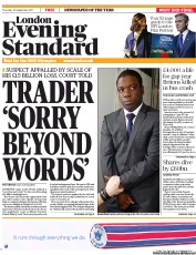London Evening Standard Newspaper Front Page (UK) for 23 September 2011