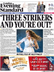 London Evening Standard (UK) Newspaper Front Page for 23 September 2015