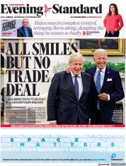 London Evening Standard (UK) Newspaper Front Page for 23 September 2021