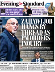 London Evening Standard front page for 24 January 2023
