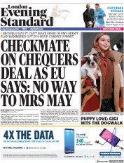 London Evening Standard (UK) Newspaper Front Page for 24 February 2018