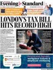 London Evening Standard front page for 24 March 2023