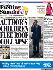London Evening Standard (UK) Newspaper Front Page for 24 May 2012