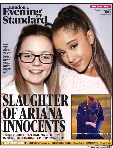 London Evening Standard Newspaper Front Page (UK) for 24 May 2017