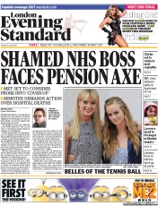 London Evening Standard (UK) Newspaper Front Page for 24 June 2013