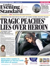 London Evening Standard (UK) Newspaper Front Page for 24 July 2014