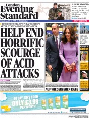 London Evening Standard (UK) Newspaper Front Page for 24 July 2017