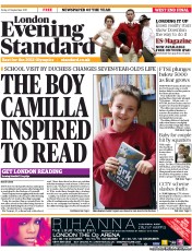 London Evening Standard (UK) Newspaper Front Page for 24 September 2011