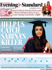 London Evening Standard (UK) Newspaper Front Page for 24 September 2021