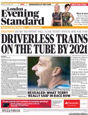 London Evening Standard (UK) Newspaper Front Page for 25 October 2011