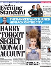 London Evening Standard (UK) Newspaper Front Page for 25 January 2012