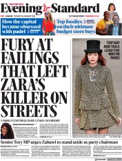 London Evening Standard (UK) Newspaper Front Page for 25 January 2023